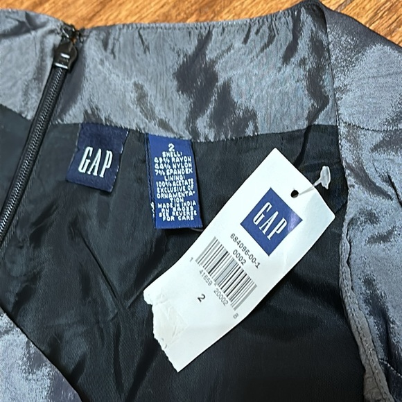 Gap vintage silver gray shimmer skirt with beading - Picture 2 of 7